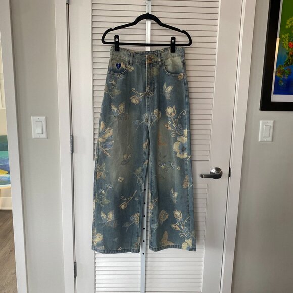 NWT Aelfric Eden Floral Baggy Jeans, Size 28 - Picture 1 of 12